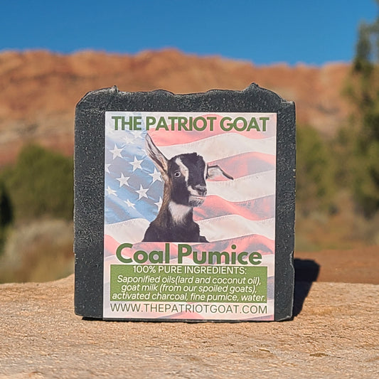 Activated Charcoal Pumice: Exfoliant, deeply cleansing, scrubs without overdrying