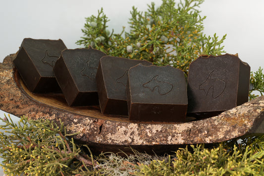 Pine Tar: Woodsy scent, Creamy, Gentle, long history with skin care