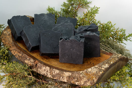 Activated Charcoal: deeply cleansing, draws out impurities, clarifying: facial or body soap
